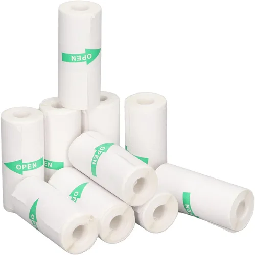 Vista 4 de Papel de impresora térmica, 10 rollos de papel de impresión autoadhesivo, mini papel de impresión de 2.244 x 0.984 in, papel de impresión térmico
