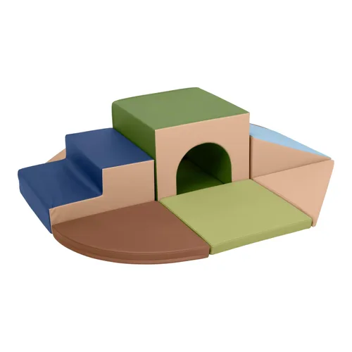 Vista 13 de ECR4Kids Escalador de zona blanda de Lincoln Tunnel, juego de juegos para niños pequeños, surtido, 9 piezas