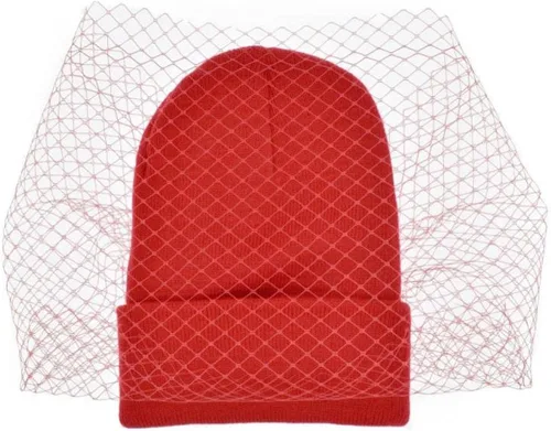 Vista 8 de ChyJoey 1 gorro de punto para mujer de lana cálida estilo retro con velo