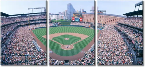 Vista 14 de TUMOVO American Major Baseball - Lienzo decorativo para pared, diseño de estadio de los Bravos, 3 piezas, arte de pared de Filadelfia, cuadros