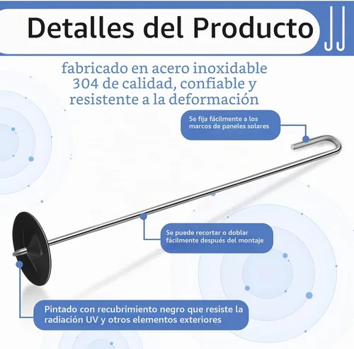Vista 7 de Clips de protección de panel solar, kit de rollo de animales, clips de sujeción de acero inoxidable para panel solar, alambre de pájaro, valla