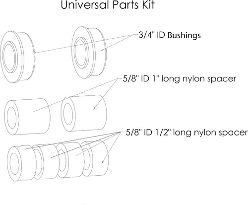 Vista 7 de Neumático Marathon Industries con ajuste universal para carretilla de mano, 3 pulgadas de longitud central; rodamientos de 0.63 pulgadas y kit