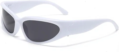Vista 21 de LASPOR Gafas de sol deportivas envolventes para mujeres y hombres, lentes deportivos Y2K