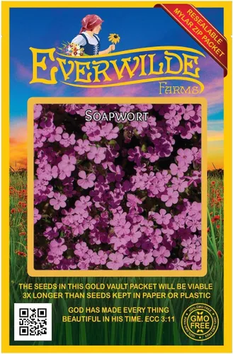 Vista 4 de Everwilde Farms - Semillas de flores silvestres Soapwort de 1 onza - Gold Vault