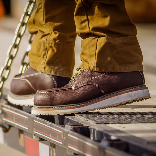 Vista 7 de HISEA NINGO Botas de trabajo para hombre, botas de acero y punta suave, 6 pulgadas, resistentes al agua, antideslizantes, zapatos de trabajo