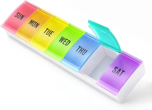 Vista 15 de Barhon Organizador semanal grande para píldoras, estuche grande para vitaminas de 7 días, pastillero de viaje para medicamentos para contener varios