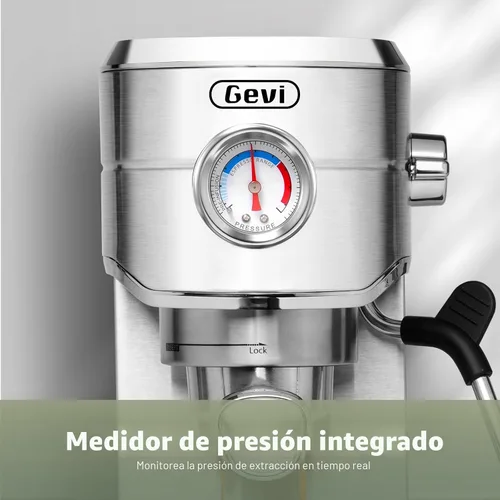 Vista 4 de Gevi Máquina compacta de café expreso de 20 bar para el hogar, cafetera