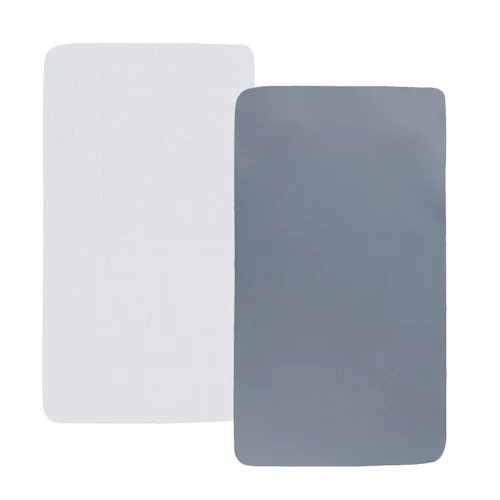 Vista 27 de Juego de sábanas de moisés, paquete de 2 sábanas bajeras ajustadas, elásticas ultra suaves, para colchón de cuna rectangular ovalada de reloj