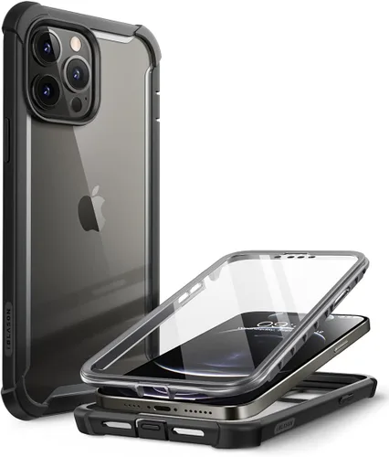 Vista 11 de i-Blason Ares - Funda para iPhone 13 Pro Max de 6.7 pulgadas [protector de pantalla integrado] [protección de grado militar] Funda transparente