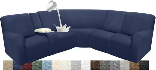 Vista 91 de Fundas impermeables de sofá reclinable modular para sofás reclinables, lavable en forma de L, para perros, fundas elásticas para sofá reclinable