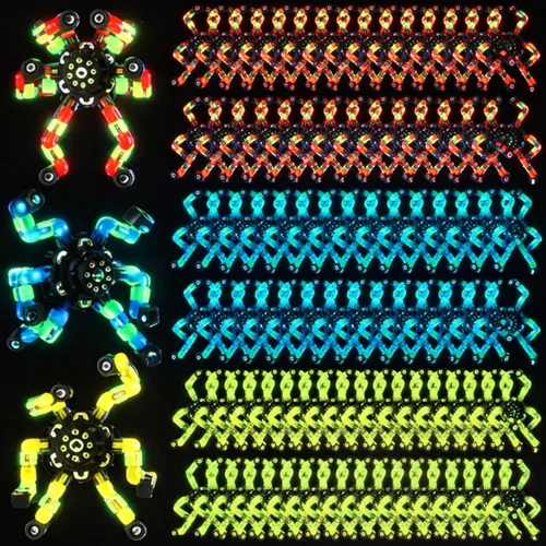 Vista 8 de Junkin 100 piezas transformables Fidget Spinners Juguetes a granel, azul Azul Ombre