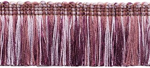 Vista 7 de DÉCOPRO 1 3/4 pulgadas de largo (1.6 in) de largo, colección Noblesse hermoso ribete de flecos (0175HB), color burdeos, dorado, rojo, multicolor