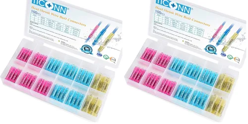 Vista 18 de TICONN Kit de conectores a tope termorretráctiles de 60 piezas, empalme a tope AWG 14 – 12, terminales de crimpado de cables eléctricos marinos