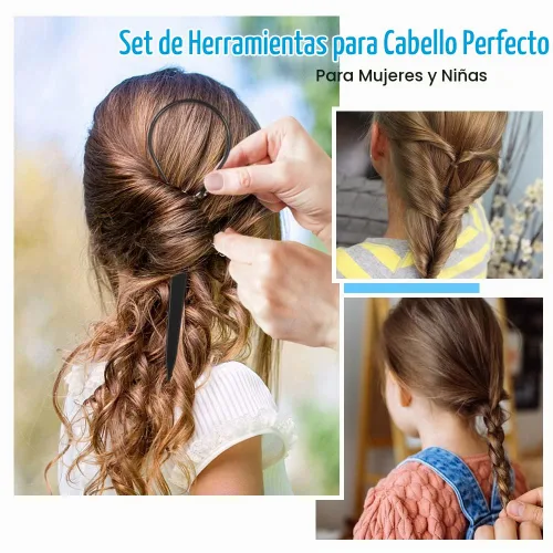 Vista 7 de Topsy Tail - Juego de herramientas para el cabello de IKOCO - 400 bandas para el cabello, 2 herramientas de peinado de bucle, peine de cola de rata