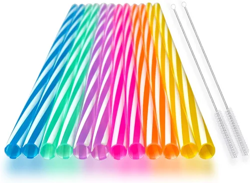 Vista 8 de 12 popotes de silicona ecológicos con 2 cepillos de limpieza, popotes de silicona reutilizables, para vasos de 30 onzas y 20 onzas, Yeti, Ozark