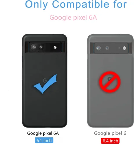 Vista 8 de Kowauri Funda para Google Pixel 6A, diseño clásico de piel con cierre magnético, con ranura para tarjetero, a prueba de golpes, funda protectora Café
