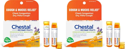 Vista 9 de Boiron Chestal Pellets para el alivio de la tos y el moco, congestión nasal o torácica, y alivio del dolor de garganta - 2 unidades (160 pastillas)