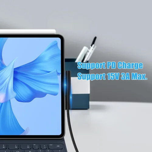Vista 3 de YACSEJAO Cable de carga Surface Pro USB-C de 15 V/3 A, 60 W, conexión de superficie a USB C, cable de carga para Surface Pro 7/6/5/4/3 Go3/2/1 y más