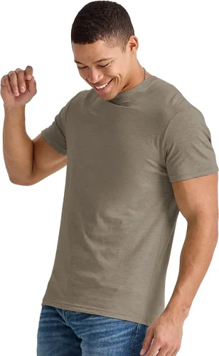 Vista 3 de Hanes Camiseta de los hombres, Camiseta ligera del algodón de los originales, camiseta del cuello redondo para los hombres, disponible