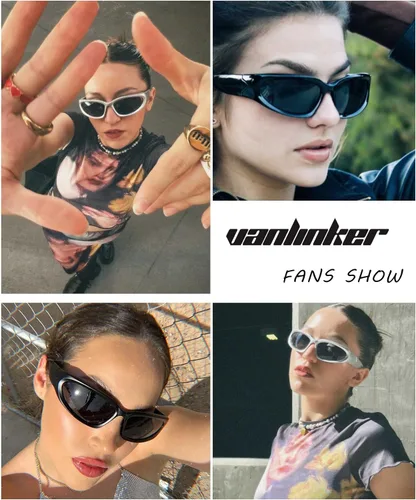 Vista 3 de VANLINKER Lentes de sol deportivos envolventes para mujer, modernos y atléticos