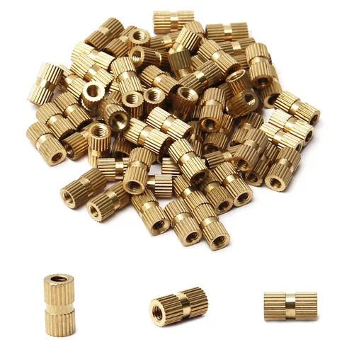 Vista 77 de Tuercas moleteadas de rosca hembra M2x3mm OD Tuercas de inserción roscadas de latón Tuercas de incrustación hidráulicas soldadas juntas Kit surtido
