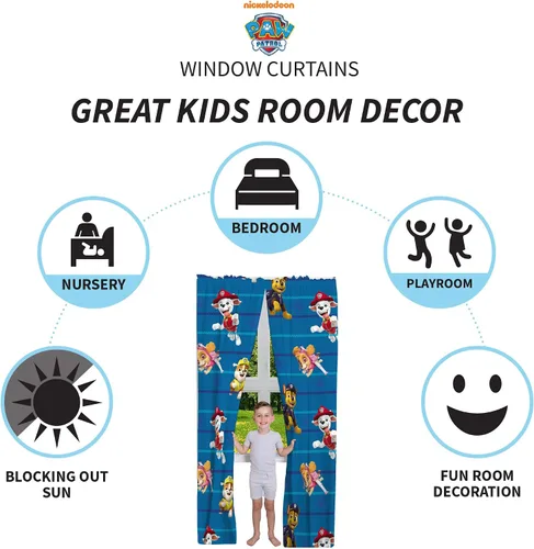 Vista 7 de Franco Juego de edredón y sábanas súper suaves con funda para niños, 7 piezas, tamaño matrimonial, Paw Patrol y cortinas para habitación de niños