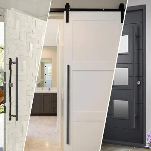 Vista 8 de TOGU TG-6012 - Manija de puerta de doble cara de 36 pulgadas, tirador de escalera de acero inoxidable SUS304 negro mate, resistente para vidrio
