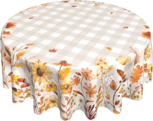 Vista 53 de Giwawa Mantel de Mesa Redondo con Bandera de EE. UU., Mantel Americano con Estrellas, Mariposas, Círculo, 152 cm. Mantel del 4 de julio, Día