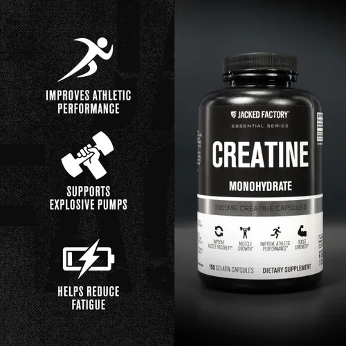 Vista 7 de Jacked Factory Cápsulas de monohidrato de creatina, píldoras de creatina para el crecimiento muscular, mayor fuerza, mayor producción de energía