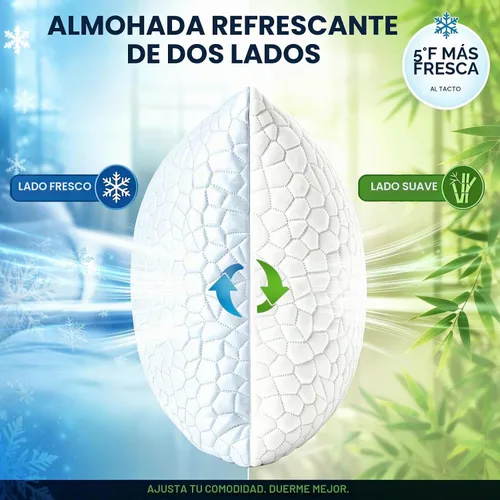 Vista 2 de SUPA MODERN Almohada refrescante de tamaño estándar, 1 paquete, almohadas de espuma viscoelástica trituradas CertiPUR-US, almohadas de cama frescas