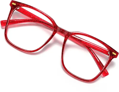 Vista 10 de Gafas cuadradas de gran tamaño con bloqueo de luz azul para mujeres y hombres, antifatiga para monitor de computadora, reducen la fatiga ocular