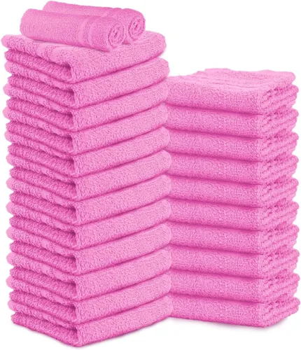 Vista 12 de Toallas de salón – Paquete de 50 toallas de mano negras 100% algodón Toalla de spa – 16x27 pulgadas Altamente absorbable Toallas faciales