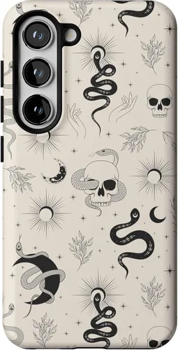 Vista 122 de Casely Funda para Galaxy S9 Postura de cadáver Yoga de esqueleto Diseño protector delgado esencial de doble capa
