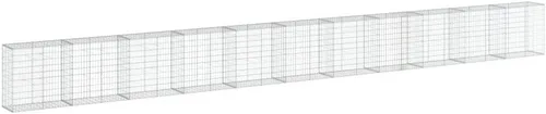 Vista 31 de vidaXL Cesta de gavión con tapa, 39.4 x 19.7 x 39.4 pulgadas, hierro galvanizado rectangular, resistente a la intemperie, montaje sin herramientas