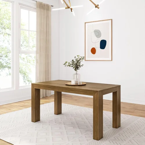 Vista 10 de Plank+Beam Mesa de comedor de 48 pulgadas, mesa de cocina de madera maciza de 48 pulgadas, mesa de comedor rectangular para comedor, oficina
