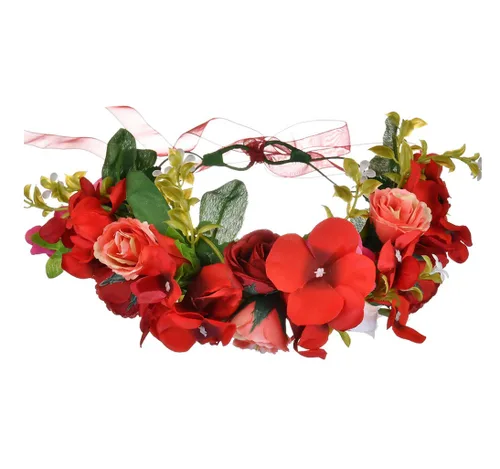 Vista 18 de Corona floral para mujer, diadema floral para el cabello, corona de flores, halo bohemio, fiesta, baile de graduación, fotos