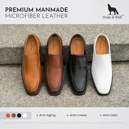 Vista 3 de Drake & Wolf Mocasines para hombre - Zapatos de vestir casuales para hombre - Zapatos de vestir antideslizantes para hombre - Zapatos de vestir