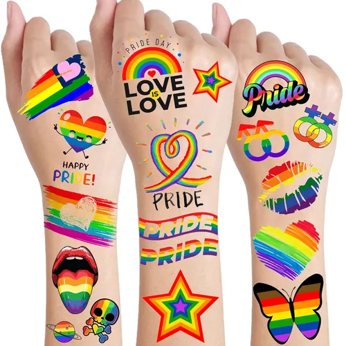 Vista 8 de Tatuajes temporales de despedida de soltera para mujeres, niñas, hombres y adultos, más de 56 + calcomanías de tatuaje falsas metálicas iridiscentes