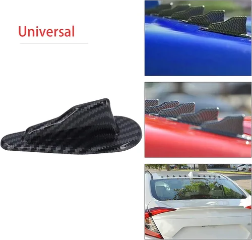 Vista 7 de Fydun Alerón de coche, universal 10 unids/set de generador de vórtice de aire ABS, aletas de tiburón para techo de coche