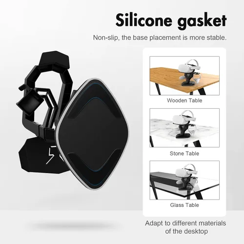 Vista 4 de AMVR Accesorios de soporte de realidad virtual compatibles con auriculares Meta Quest 2, Quest, Rift o Rift S VR y controladores táctiles, con base