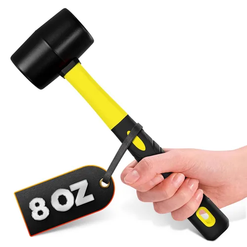 Vista 13 de Rubber Mallet Hammer 8 Oz, Soft Face Non-Marring Head (Orange)