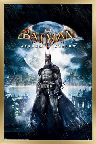 Vista 18 de Trends International DC Comics VIdeo Game - Arkham Asylum - Póster de pared de arte clave, 14.725 x 22.375 pulgadas, versión enmarcada de madera