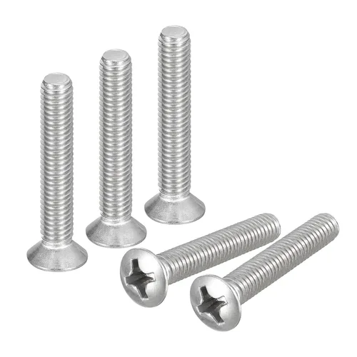 Vista 24 de uxcell Tornillos de máquina Phillips de cabeza ovalada M4x8mm, 50pcs 304 tornillos de cabeza avellanada ligeramente levantados de acero inoxidable