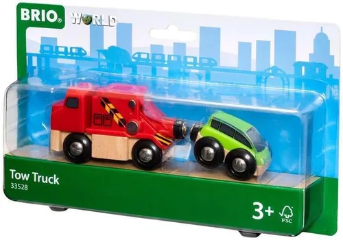 Vista 2 de BRIO World 33528 - Camión de remolque fiable - Accesorio de tren de juguete de madera para niños mayores de 3 años Acoplamiento magnético