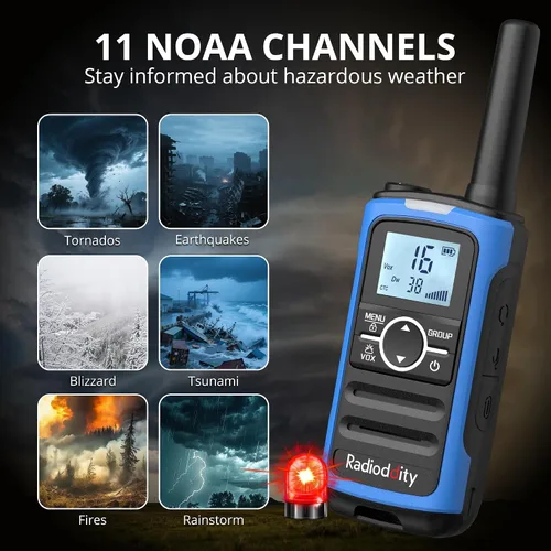 Vista 7 de Radioddity FS-T8 Walkie Talkies para adultos y niños recargables, radio bidireccional sin licencia FRS de largo alcance con llamadas grupales, VOX