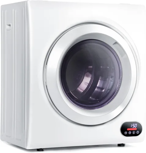 Vista 7 de Euhomy Secadora de ropa compacta, 2.65 pies cúbicos de carga frontal, de acero inoxidable, con tubo de escape, 1400 W, panel de control LCD