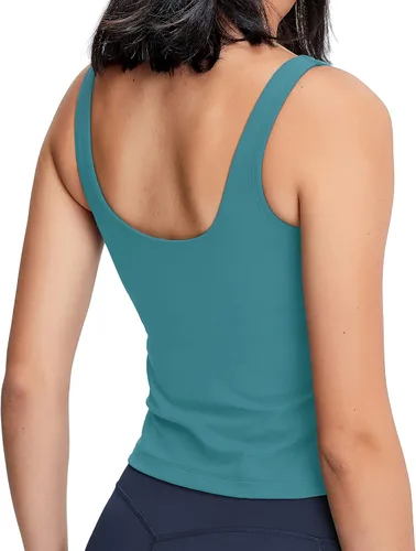 Vista 2 de POSHDIVAH - Sujetador deportivo para mujer, camiseta sin mangas con relleno, se siente como si no llevaras nada, para entrenar, fitness, correr, yoga