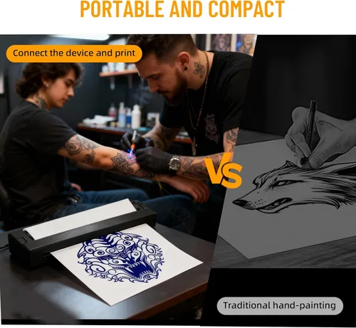 Vista 4 de Impresoras portátiles inalámbricas para viajes, mini impresora térmica Bluetooth sin tinta compatible con Android, iOS y laptop, compatible