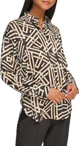 Vista 2 de Karl Lagerfeld Paris Blusa deportiva oversize para mujer