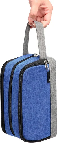 Vista 4 de Yeiotsy Neceser de viaje para hombre – Color Clash Dopp Kit con bolsillos de malla, organizador de afeitado duradero para gimnasio, camping y viajes